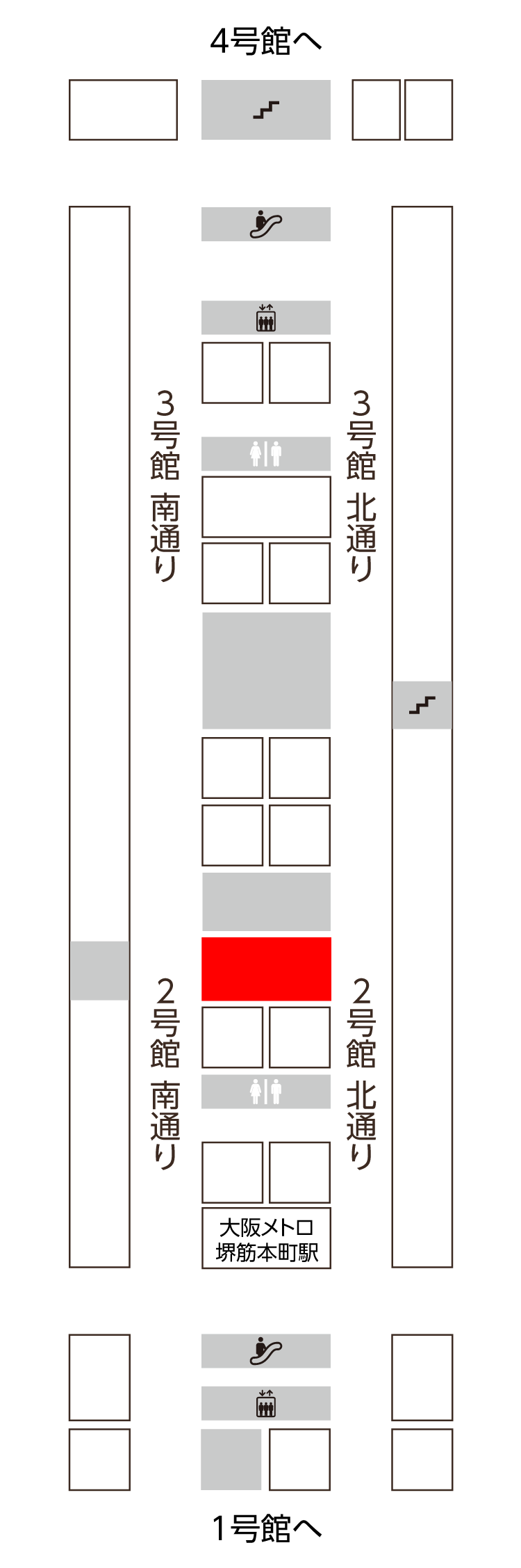 2号館　北南通り